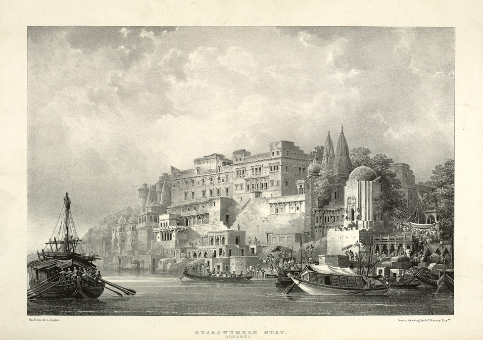 Dashashwamedh Ghat, Benares, by James Prinsep, 1834